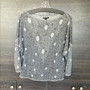 EUC Sarah Pacini Made in Italy Linen Mix Loose Knit Sweater One Size but Med
